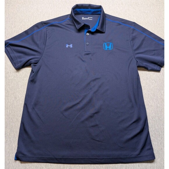 Honda Embroidery Under Armour Mens Tech Golf Polo Shirt  Fit Navy Size XL - Picture 1 of 9
